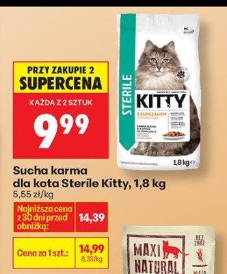 Karma sucha dla kota Sterile Kitty 1,8 kg promocja w Biedronka