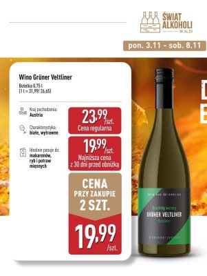 Wino Gruner Veltliner promocja w Aldi