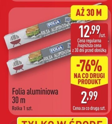 Folia aluminiowa 30 m promocja w Aldi