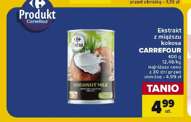 Ekstrakt z miąższu kokosa Carrefour extra promocja