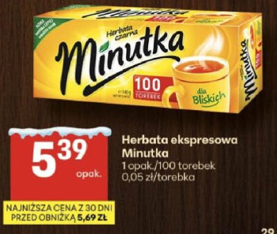 Herbata ekspresowa Minutka promocja w Delikatesy Centrum