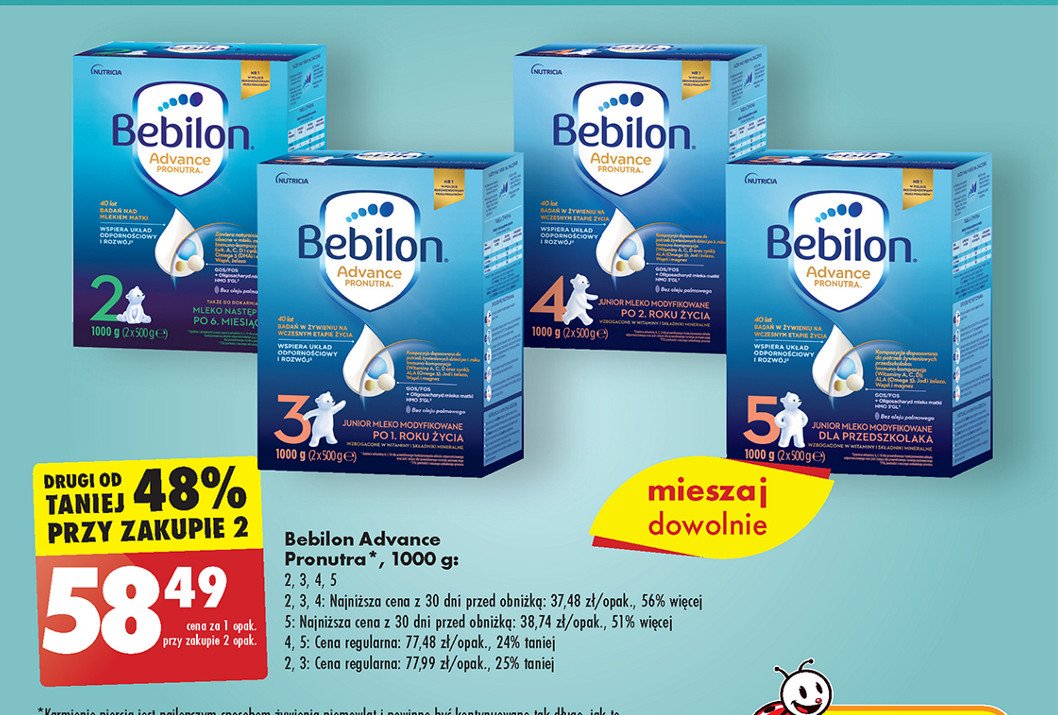 Mleko 5 BEBILON ADVANCE PRONUTRA promocja