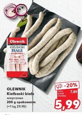 Kiełbaski białe wieprzowe Olewnik promocja