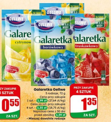 Galaretka Gellwe 3 rodzaje promocja w Dino