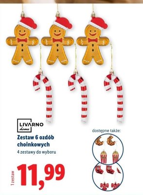 Zestaw 6 ozdób choinkowych promocja w Lidl