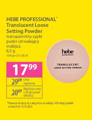 Puder transparentny Hebe professional promocja