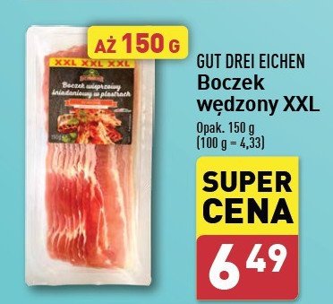 Boczek wędzony xxl Gut drei eichen promocja w Aldi