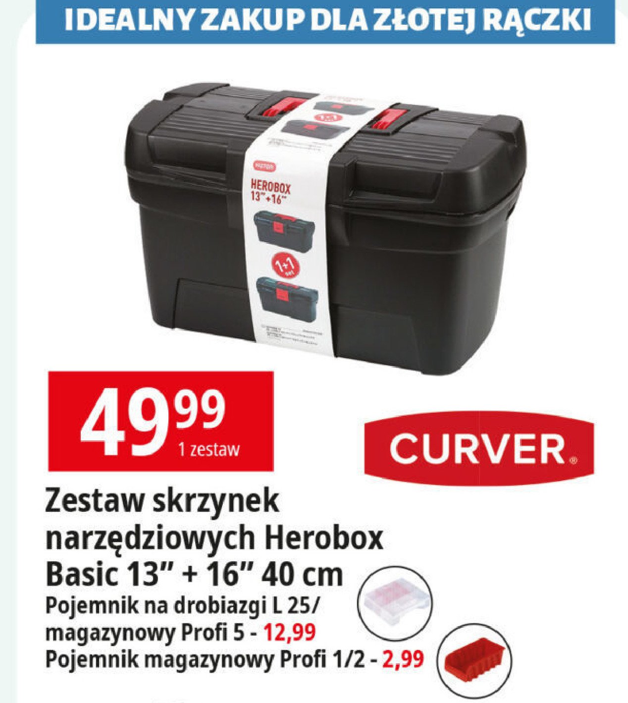 Skrzynka narzędziowa herobox 16" + 13" Curver promocja