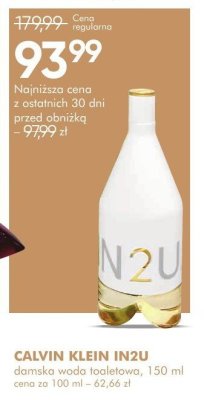 Perfumy CALVIN KLEIN IN2U damska woda toaletowa promocja w Super-Pharm