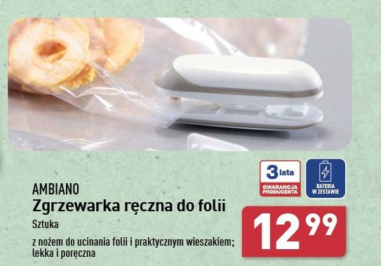 Zgrzewarka ręczna do folii AMBIANO promocja w Aldi