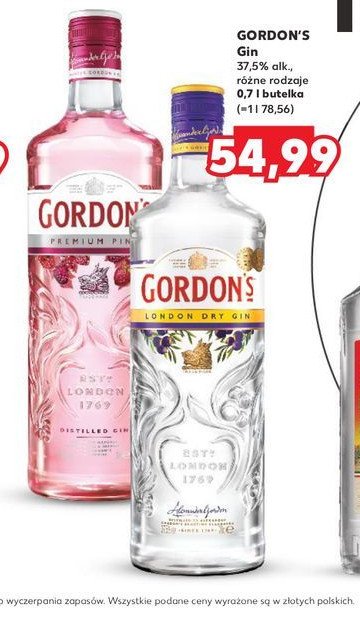 Gin Gordon's london dry gin promocja