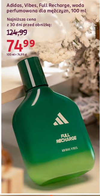 Woda perfumowana Adidas vibes full recharge promocja w Rossmann