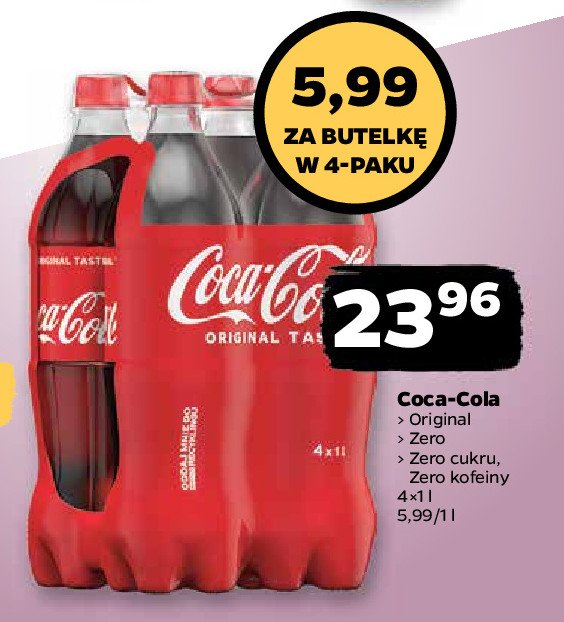 Napój bezkofeinowy Coca-cola zero promocja