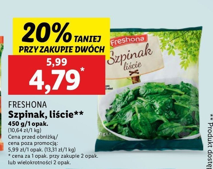 Szpinak liście Freshona promocja