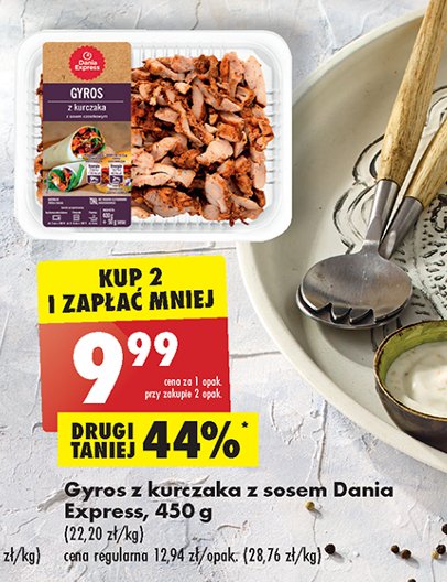 Gyros z kurczaka z sosem Danie express promocja