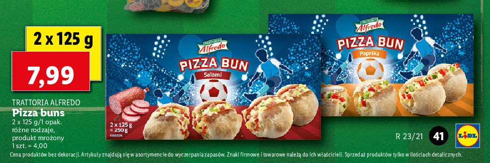 Pizza buns salami Trattoria alfredo promocja
