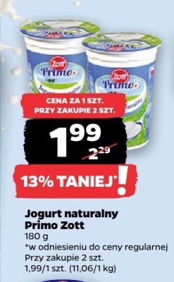 Jogurt naturalny Primo Zott promocja w Netto