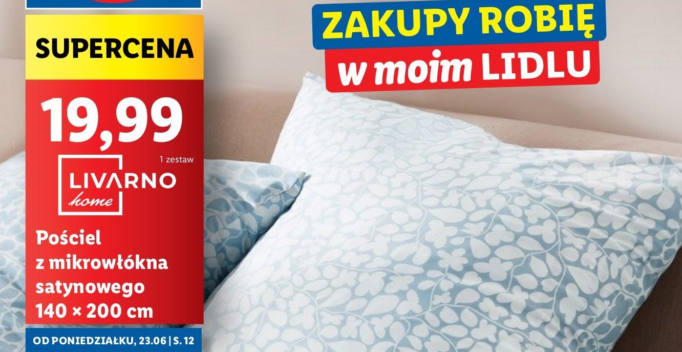 Pościel z mikrowłókna satynowego 140 x 200 cm + 70 x 80 cm LIVARNO HOME promocja w Lidl