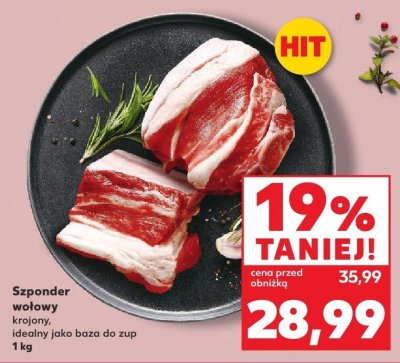 Szponder wołowy krojony, idealny jako baza do zup promocja w Kaufland