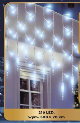 Kurtyna świetlna 216 LED promocja w Biedronka