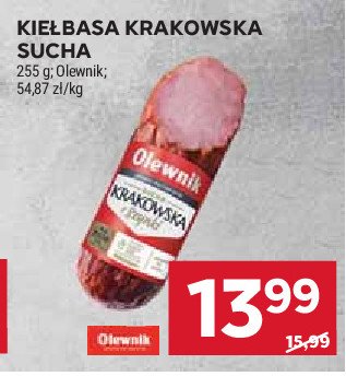 Kiełbasa krakowska sucha Olewnik promocja w Stokrotka