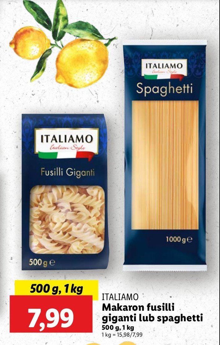 Makaron spaghetti Italiamo promocja w Lidl
