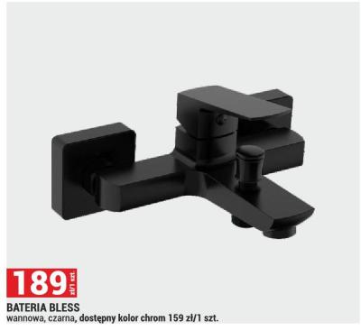 Bateria BLESS wannowa czarna dostępny kolor chrom 159 zł/1 szt. promocja w Merkury Market