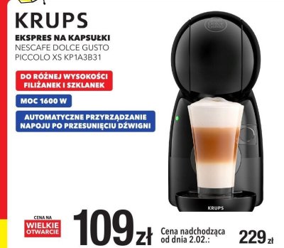 Ekspres na kapsułki Nescafe Dolce Gusto Piccolo XS KP1A3B31 promocja w RTV EURO AGD