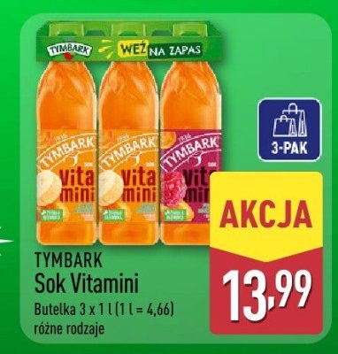 Sok Tymbark Vitamini 3x1l promocja w Aldi