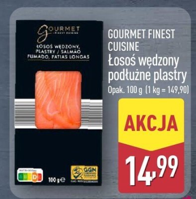 Łosoś wędzony podłużne plastry  promocja w Aldi