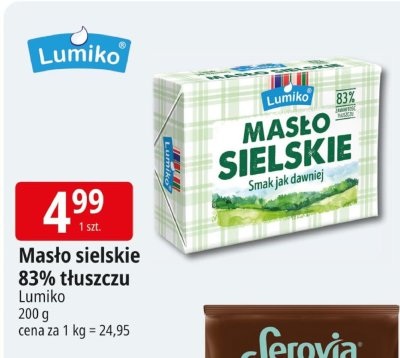 Masło sielskie 83% tłuszczu Lumiko promocja w Leclerc