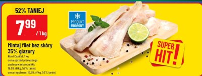 Mintaj filet bez skóry 35% glazury ryba promocja w POLOmarket
