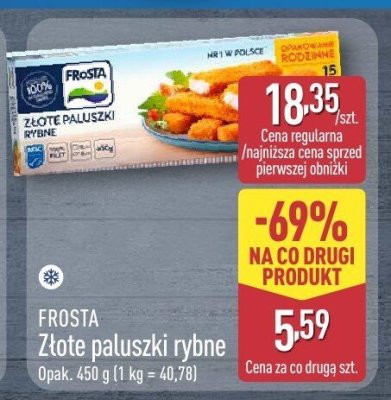 Złote paluszki rybne Frosta promocja w Aldi