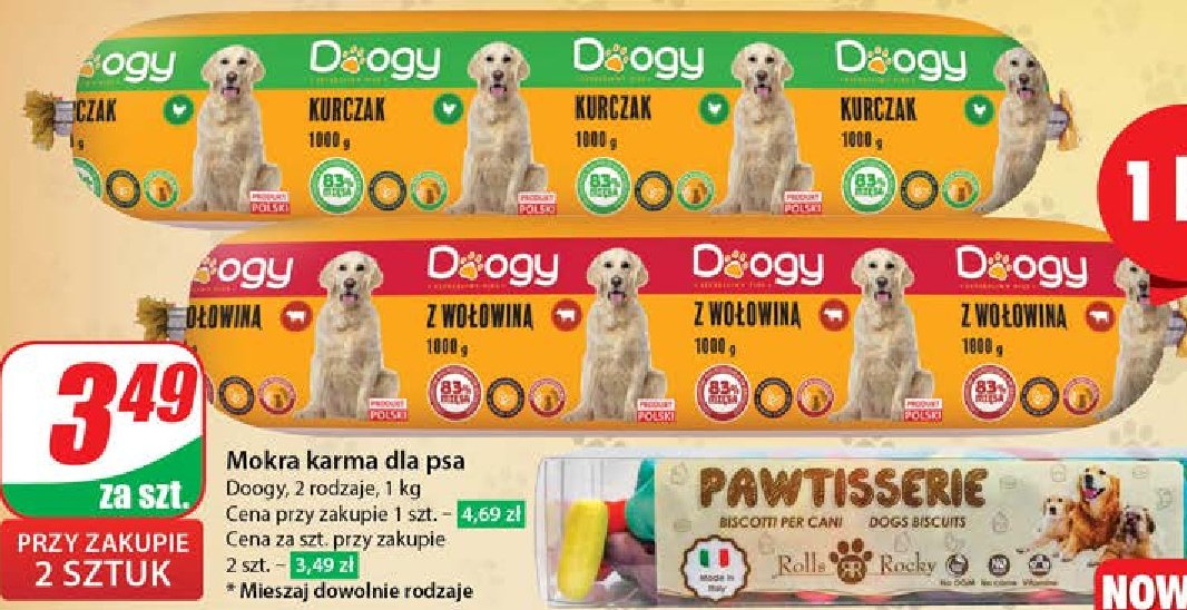 Karma dla psa z kurczakiem Doogy promocja