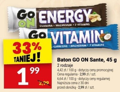 Baton GO ON Sante promocja w Twój Market