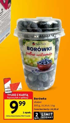 Borówka shaker 300 g, 33,30 zł / 1 kg promocja w Intermarche