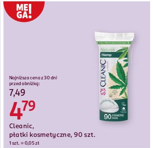 Płatki kosmetyczne hemp Cleanic promocja w Rossmann