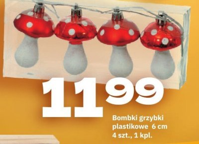 Bombki grzybki plastikowe 6 cm promocja w Twój Market