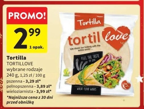 Tortilla pszenna Tortillove promocja w Intermarche