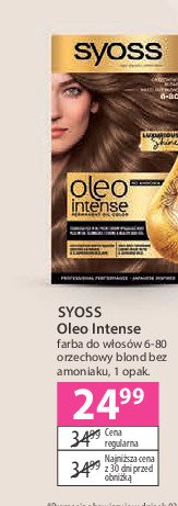 Farba do włosów orzechowy blond 6-80 Syoss oleo intense promocja