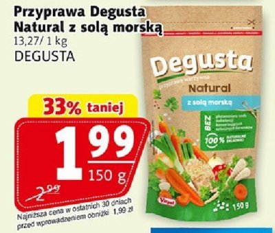 Przyprawa Degusta Natural z solą morską DEGUSTA promocja w Prim Market