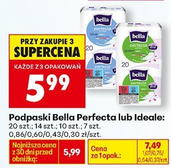 Podpaski Bella Perfecta lub Ideale: 20 szt., 14 szt., 10 szt., 7 szt. promocja w Biedronka