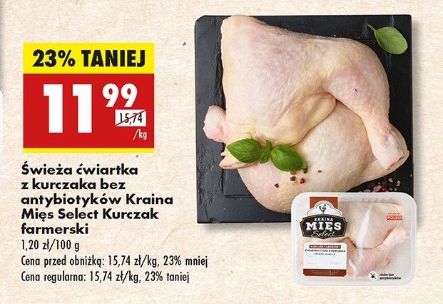 Ćwiartki z kurczaka farmerskiego Kraina mięs select promocja