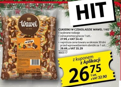 Cukierki w czekoladzie Wawel 1 kg promocja w Selgros