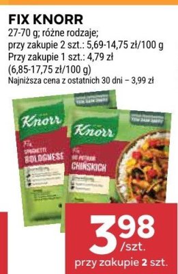 Fix Knorr, różne rodzaje promocja w Stokrotka