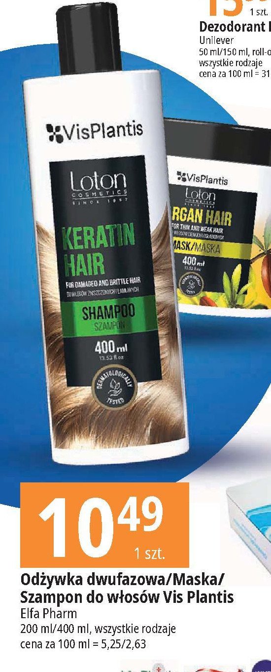 Szampon do w艂os贸w keratin Vis plantis promocja