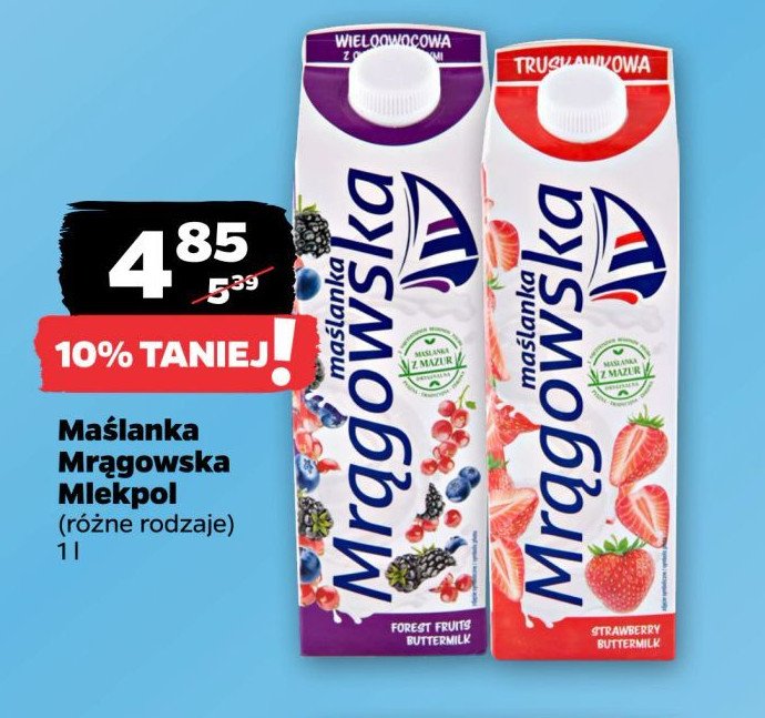 Maślanka truskawkowa Mlekpol mrągowska promocja