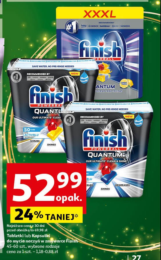 Tabletki do zmywarek  Finish Quantum Max Lemon promocja