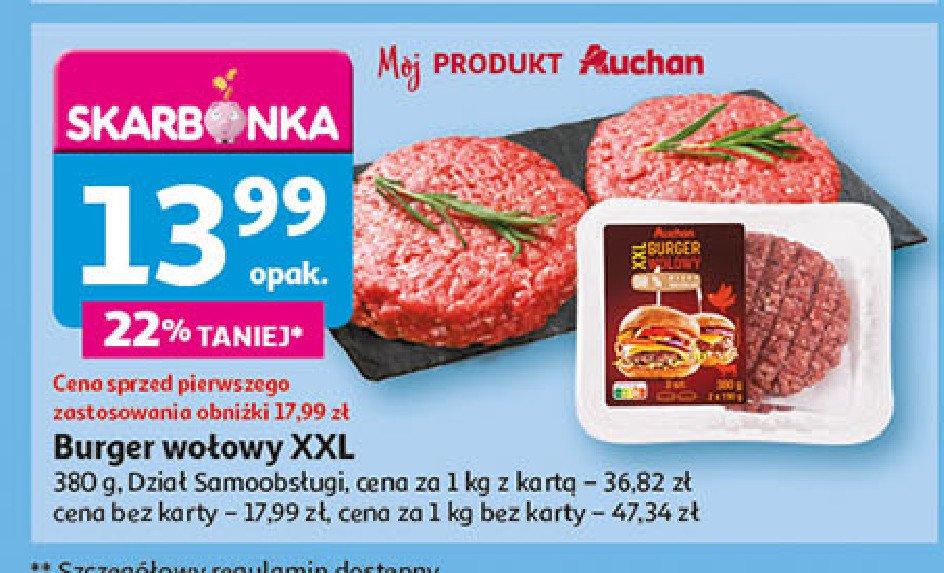 Burger wo艂owy Auchan promocja