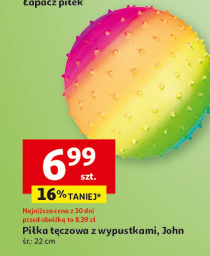 Piłka ręczowa z wypustkami 22 cm John promocja w Auchan